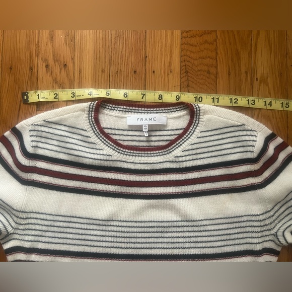 Striped Frame Denim Crewneck Sweater - Picture 2 of 7